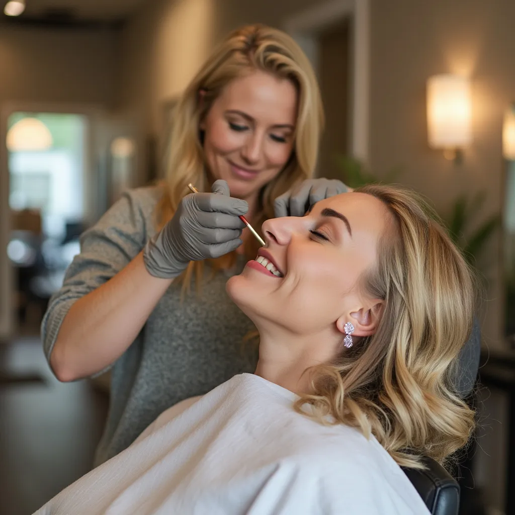 Equipo de profesionales realizando tratamientos de belleza